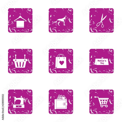 Procurement icons set. Grunge set of 9 procurement vector icons for web isolated on white background