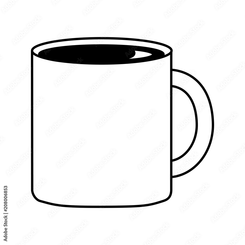 coffee cup ceramic beverage fresh vector illustration black and white black and white coffee cup ceramic beverage fresh vector illustration black and white black and white