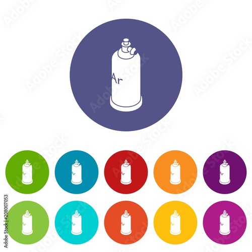 Welding cylinder icons color set vector for any web design on white background