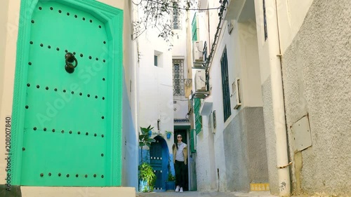 Cool Girl Passing Through the Streets of Morocco