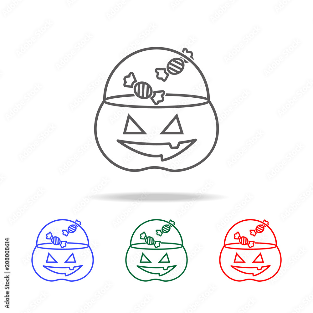 pumpkin bucket sweets icon. Elements of Halloween in multi colored icons. Premium quality graphic design icon. Simple icon for websites, web design, mobile app, info graphics pumpkin bucket sweets icon. Elements of Halloween in multi colored icons. Premium quality graphic design icon. Simple icon for websites, web design, mobile app, info graphics