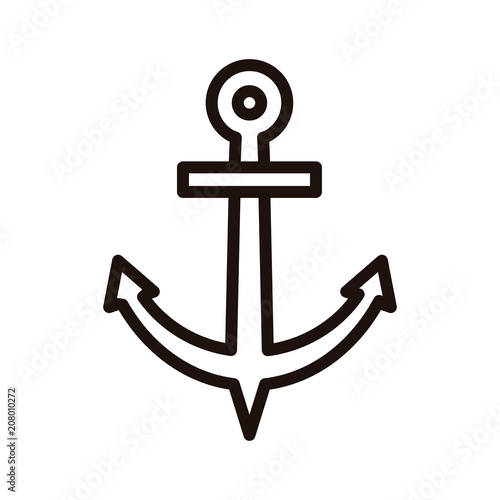 Canvas-taulu Vector thin line anchor icon