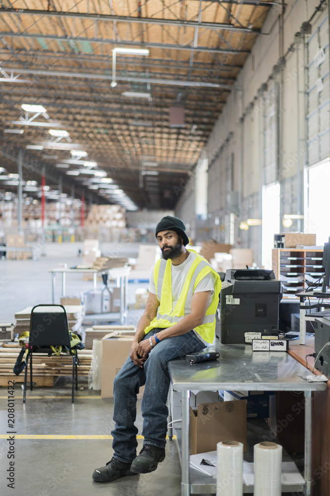 Warehouse worker portrait. Warehouse worker portrait.