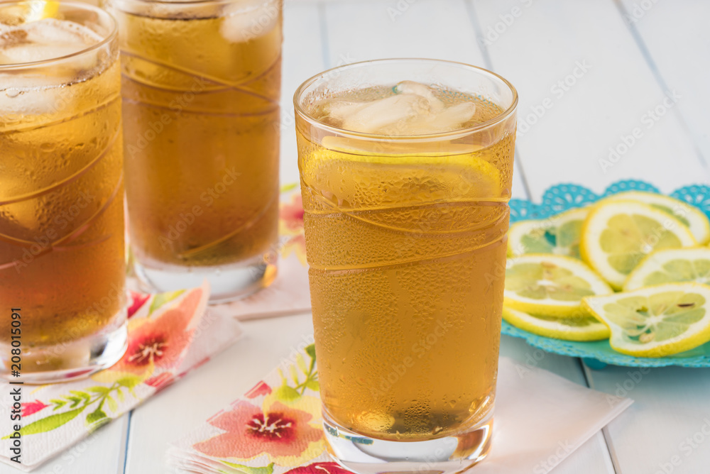Iced tea with lemon. Iced tea with lemon.