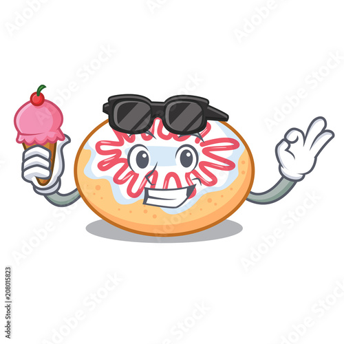 With ice cream jelly donut character cartoon