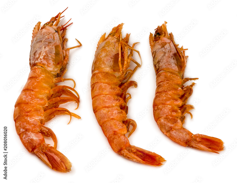Raw fresh shrimp isolated on white background Raw fresh shrimp isolated on white background