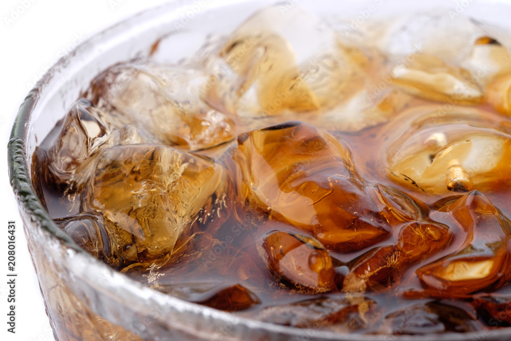 Close up glass of cold cola. Close up glass of cold cola.