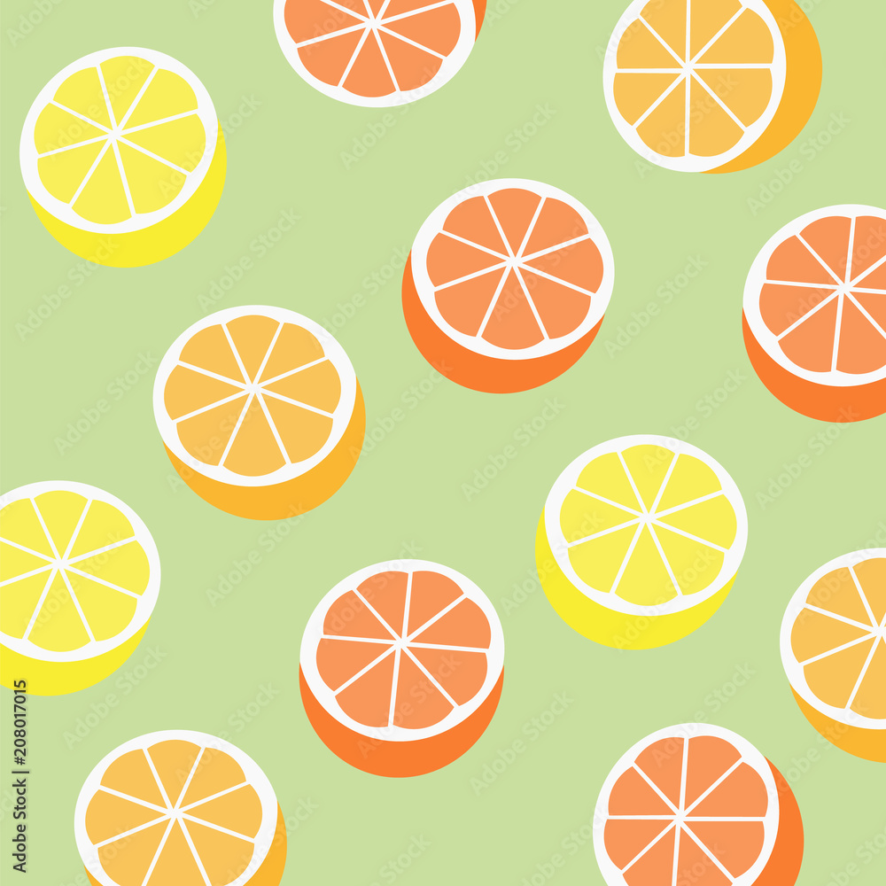 Lemon vector pattern. Abstract pattern with cartoon lemons