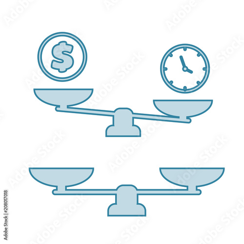 Vector scale illustration. balance icons. Business success