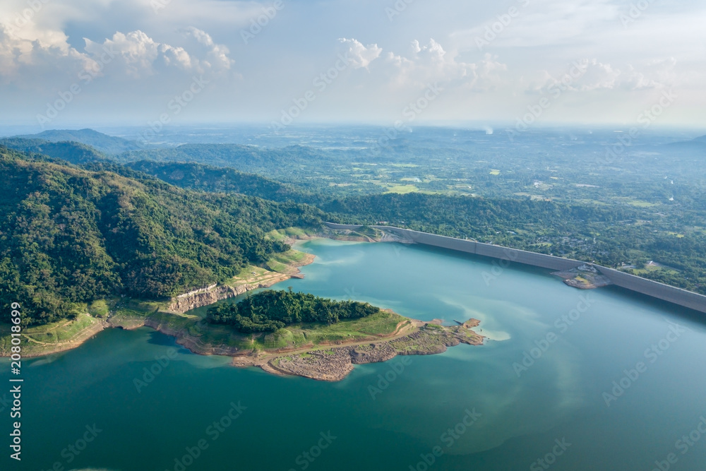 The Khun Dan Prakan Chon Dam, Nakhon Nayok Province, Thailand, this is the biggest dam in Thailand. It is also the largest and longest roller compacted concrete (RCC) dam in the world.
