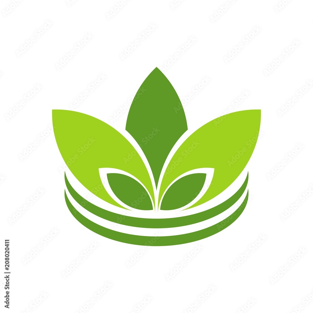 Crown Leaf logo design template concept for your company identity Crown Leaf logo design template concept for your company identity