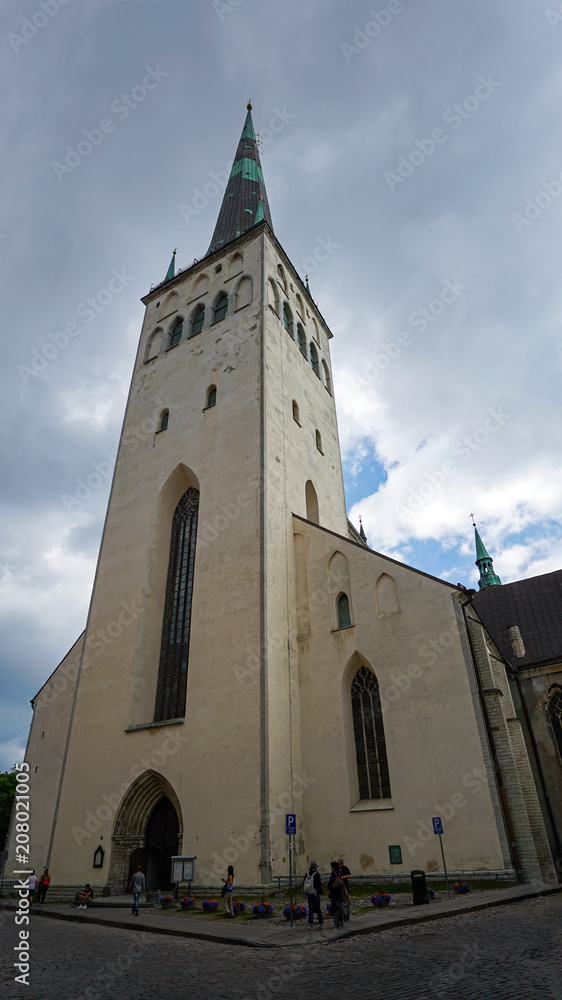 Fototapeta premium St. Olaf’s Church is the tallest of Tallinn, the capital of Estonia has a stunning medieval old town.