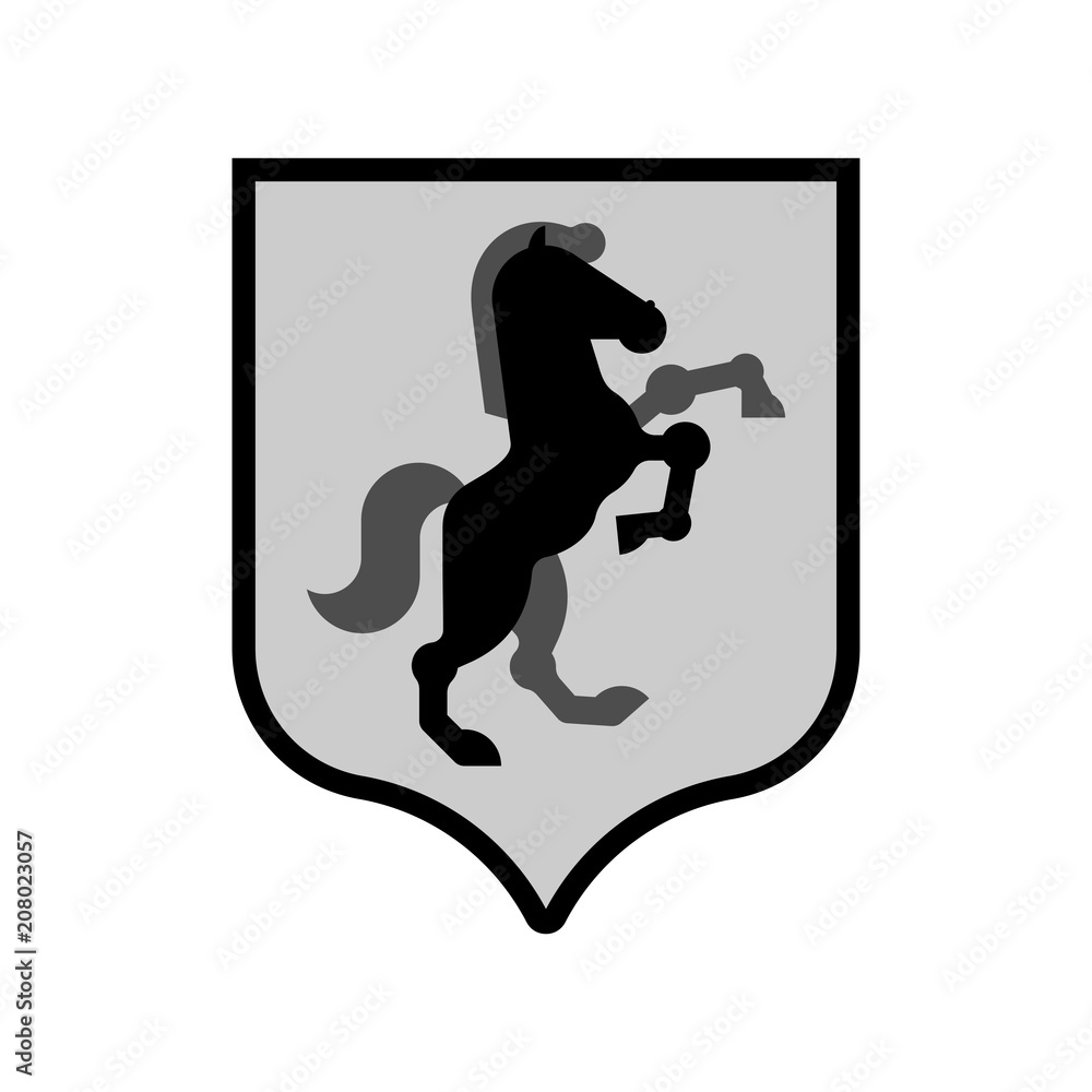 Horse Shield heraldic symbol. Sign Royal Horse for coat of arms. Vector illustration Horse Shield heraldic symbol. Sign Royal Horse for coat of arms. Vector illustration