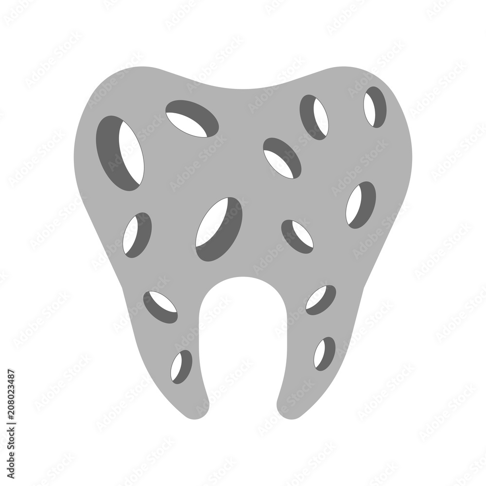 Tooth with hole. sick tooth. Caries and pulpitis Toothache Vector illustration Tooth with hole. sick tooth. Caries and pulpitis Toothache Vector illustration