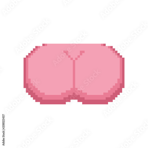 Ass Pixel art. Back Part woman body 8 bit. Vector illustration