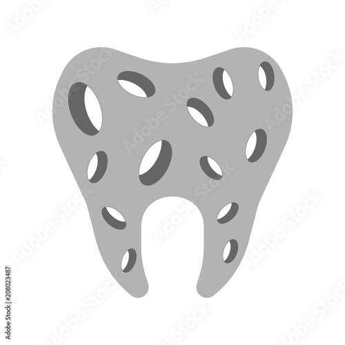 Tooth with hole. sick tooth. Caries and pulpitis Toothache Vector illustration