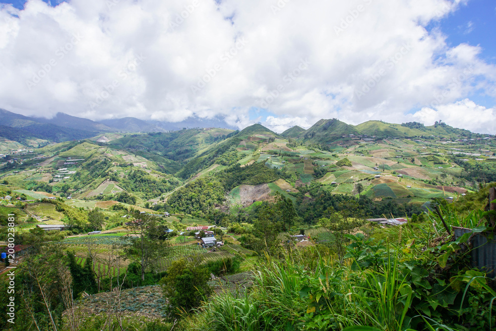 View of Kundasang Village in Sabah Malaysia.