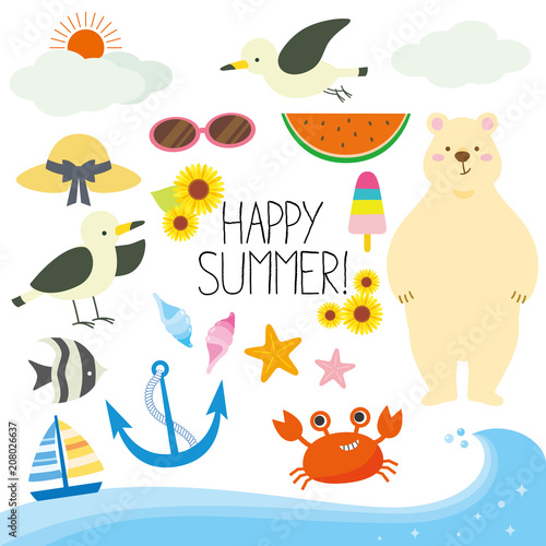 Happy summer illustration
