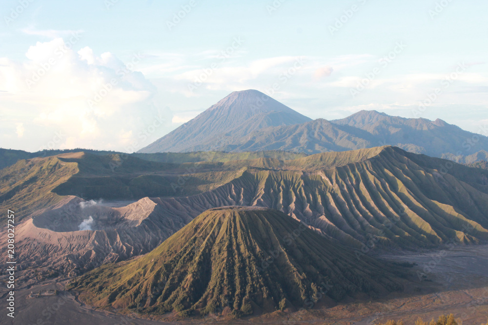 Landscape view Bromo mountain is an active volcano from Penanjakan viewpoint at Bromo Tengger Semeru National Park , East Java, Indonesia