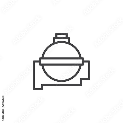 Water flask outline icon. linear style sign for mobile concept and web design. Camping flask simple line vector icon. Symbol, logo illustration. Pixel perfect vector graphics