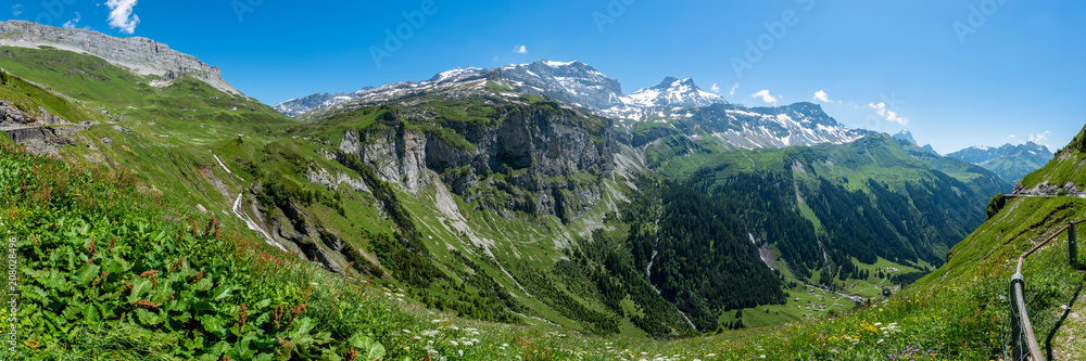 Mountain panorama at Klausenpass Mountain panorama at Klausenpass