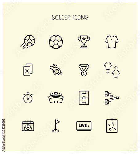 Soccer sports line icon. Universal linear icons to use in web and mobile app.