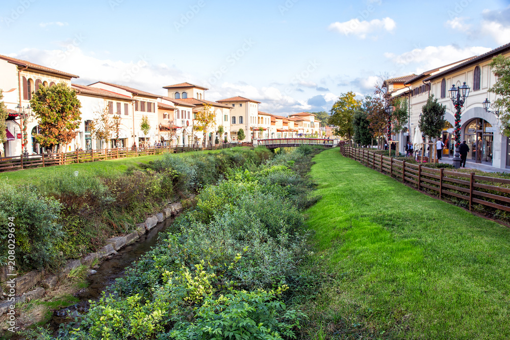 A bridge across the river in the center of Rimini. Italy