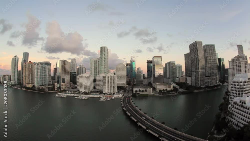 View from Brickell Key, a small island covered in apartment towers, towards the Miami skyline, Miami, Florida, USA View from Brickell Key, a small island covered in apartment towers, towards the Miami skyline, Miami, Florida, USA