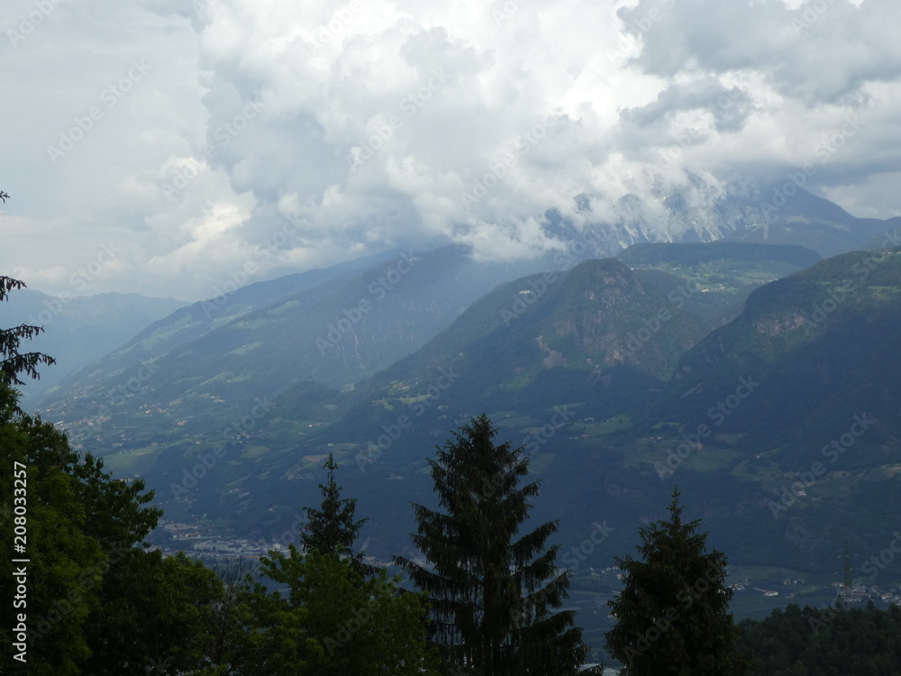 Obraz premium bad weather in the mountains of south tyrol italy europe