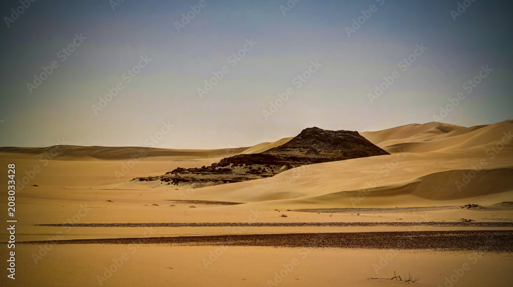 Panorama landscape at Great sand sea around Siwa oasis at Egypt