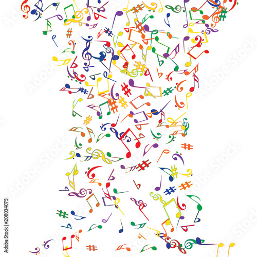 Musical Signs. Modern Background with Notes. Vector Element for Musical Poster, Banner, Advertising, Card. Minimalistic Simple Background.