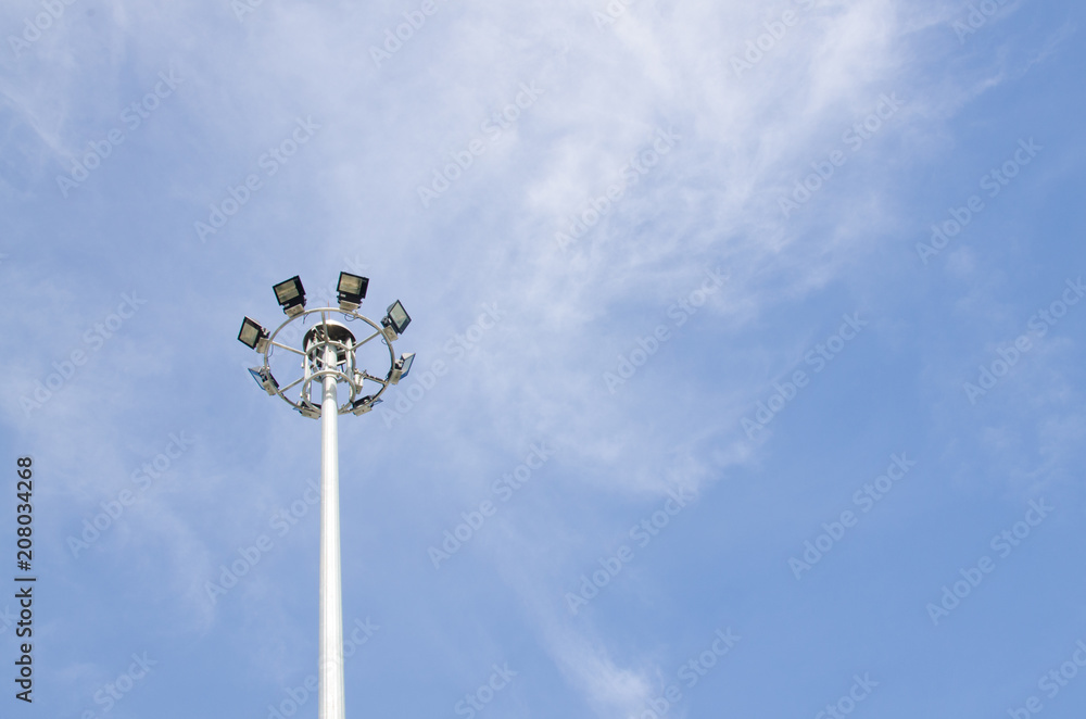 sportlight in blue sky