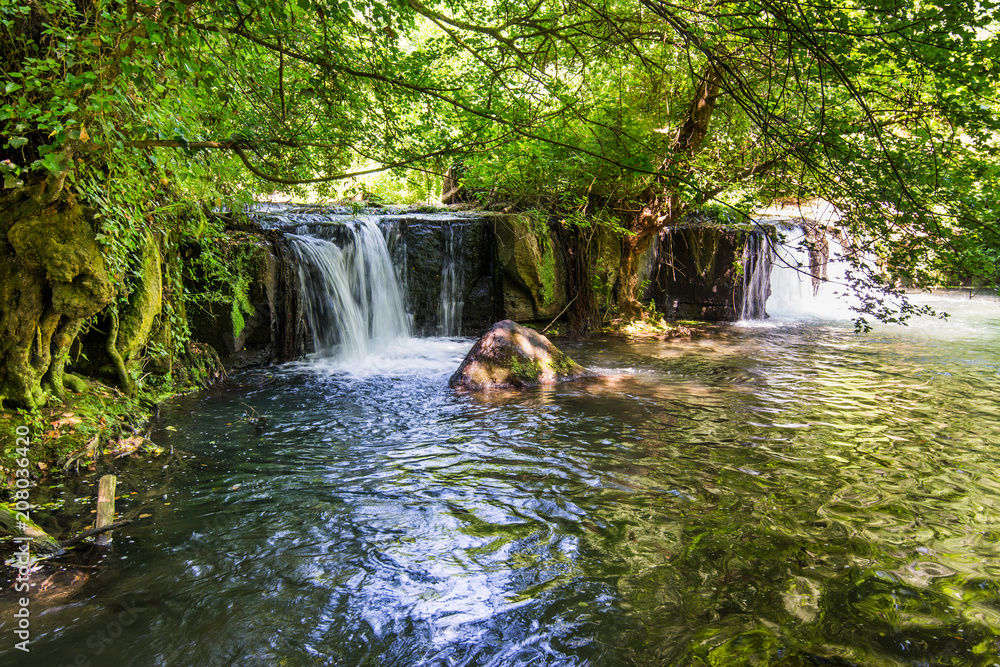 Fototapeta premium Waterfalls of Monte Gelato in the Valle del Treja near Mazzano Romano, Lazio, Italy