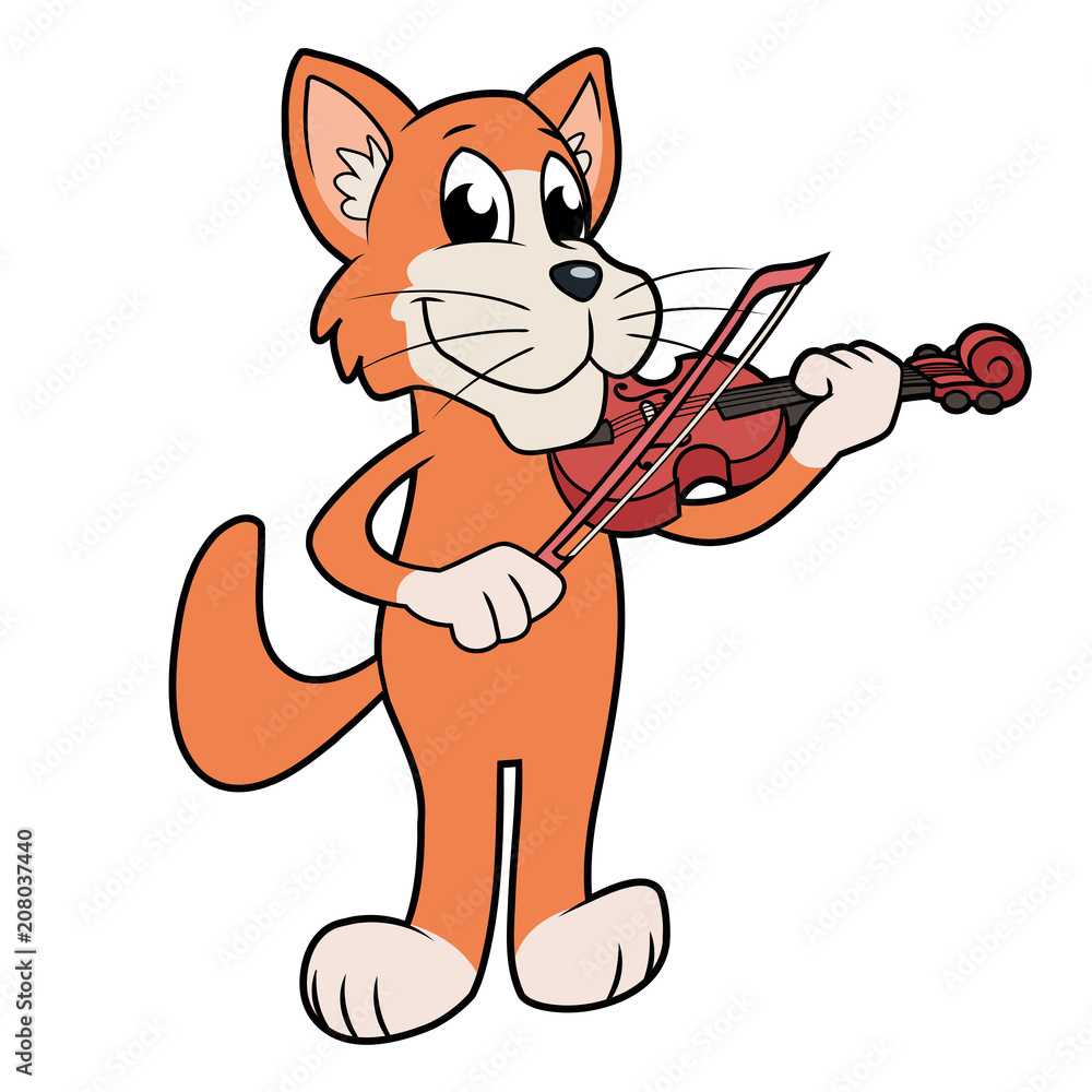 Cute cat playing violin Cute cat playing violin