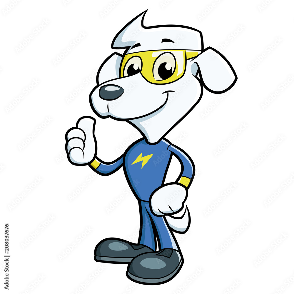 Naklejka premium Dog hero posing