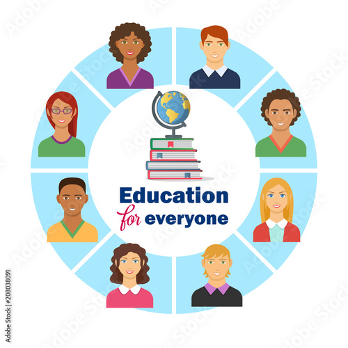 Education for everyone flat poster