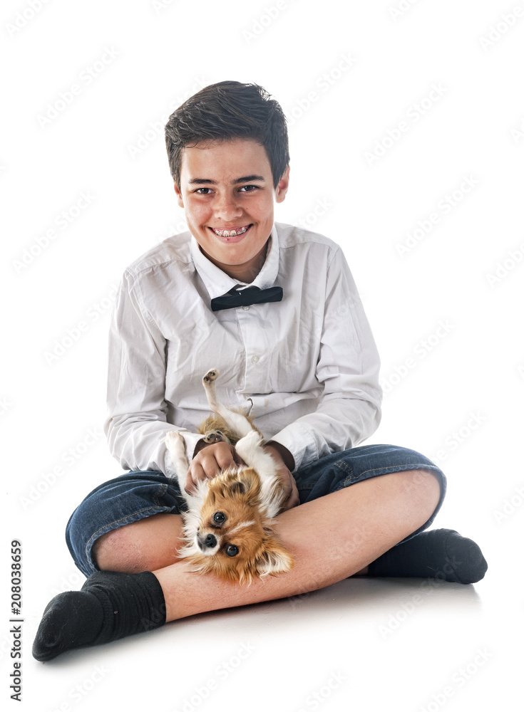 Obraz premium boy with chihuahua