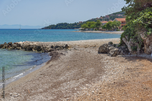 beach of town of Poros  Kefalonia  Ionian Islands  Greece