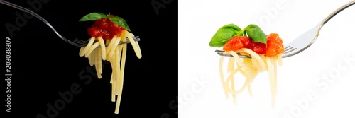 Obraz  z motywem Banner of pasta on black and white background