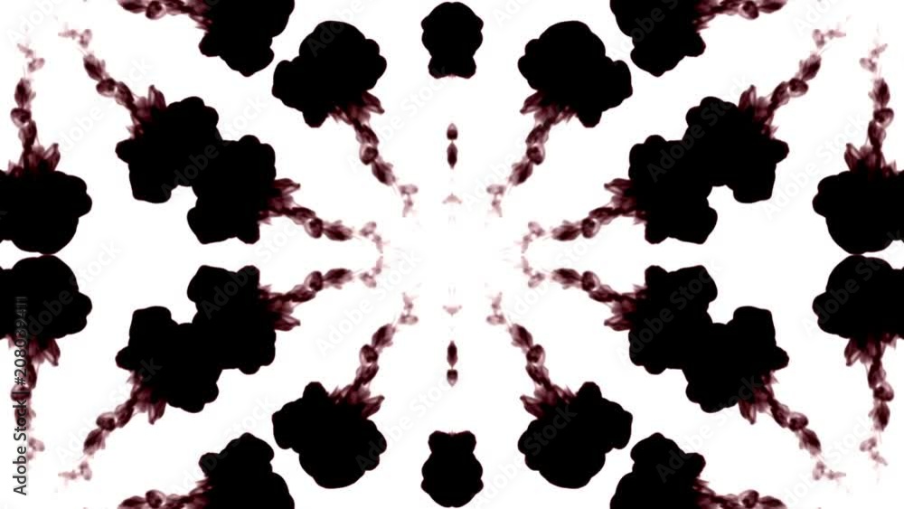 black ink dissolves in water on white background with luma matte. 3d render of computer simulation. Inks inject in water. Rorschach inkblot test 10 black ink dissolves in water on white background with luma matte. 3d render of computer simulation. Inks inject in water. Rorschach inkblot test 10