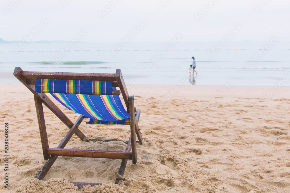 sunbed or chair on the tropical beach sunbed or chair on the tropical beach