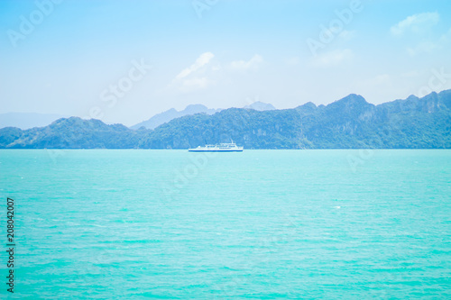 Ferry boat crossing in Sea.