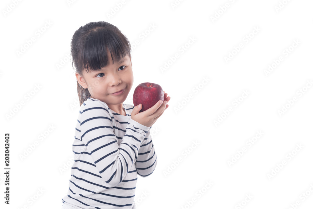 portrait of a little girl eating apple portrait of a little girl eating apple