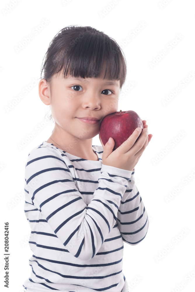 portrait of a little girl eating apple portrait of a little girl eating apple