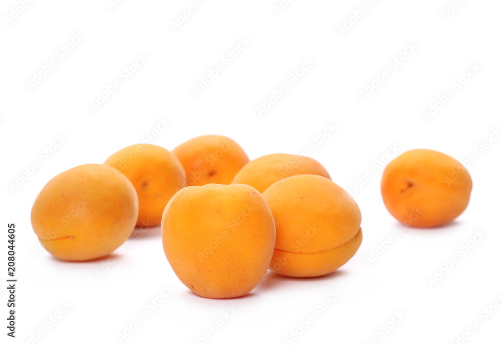 Fresh apricot fruits isolated on white background Fresh apricot fruits isolated on white background