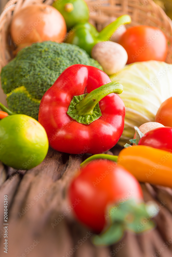 Colorful fruits and vegetables background Colorful fruits and vegetables background