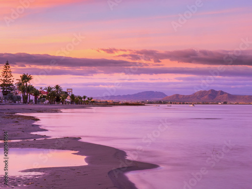 Mar Menor beach at nightfall