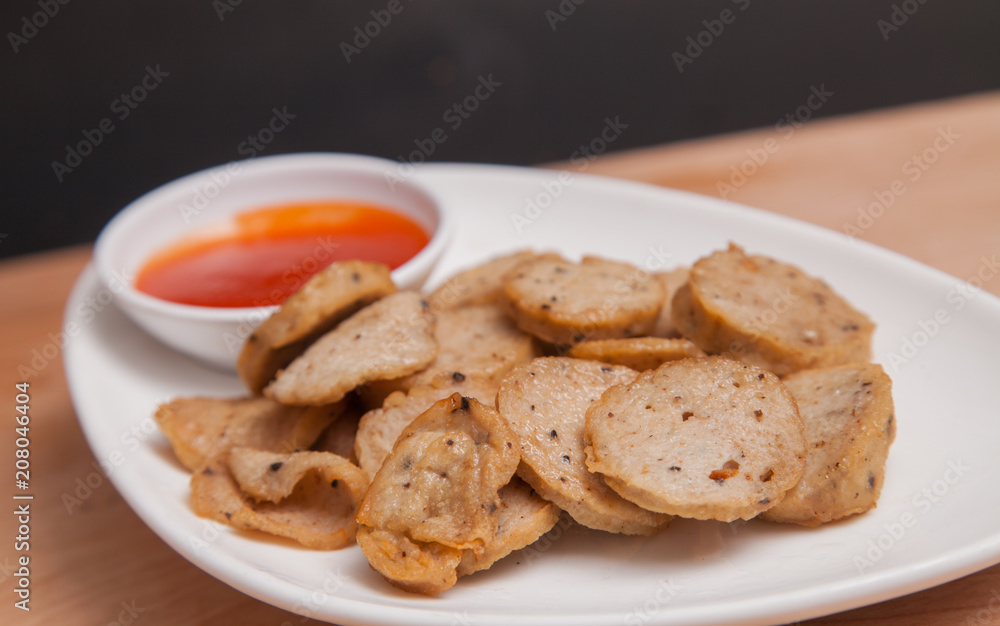 Fried vietnamese pork sausage. Fried vietnamese pork sausage.