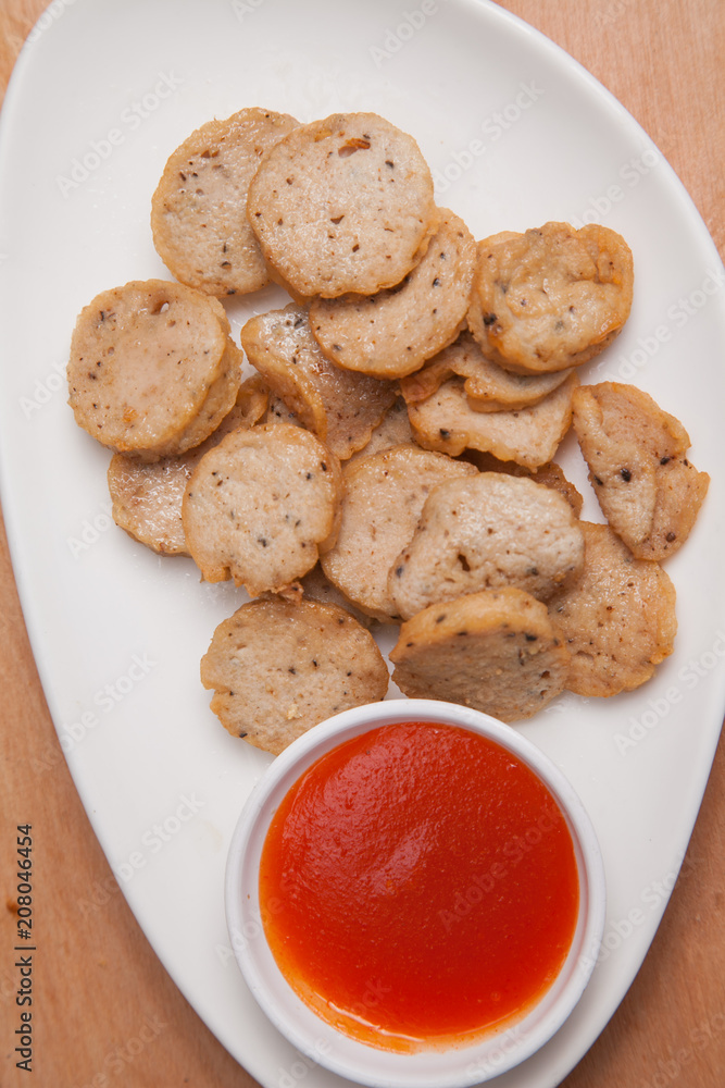 Fried vietnamese pork sausage. Fried vietnamese pork sausage.