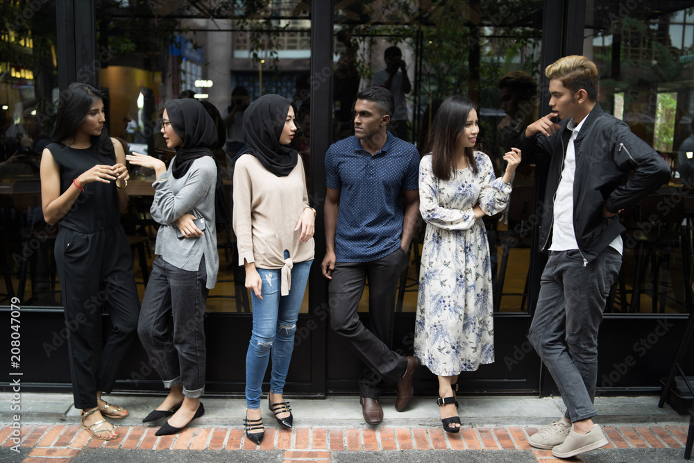 Fototapeta premium a group of asian multiculture friends